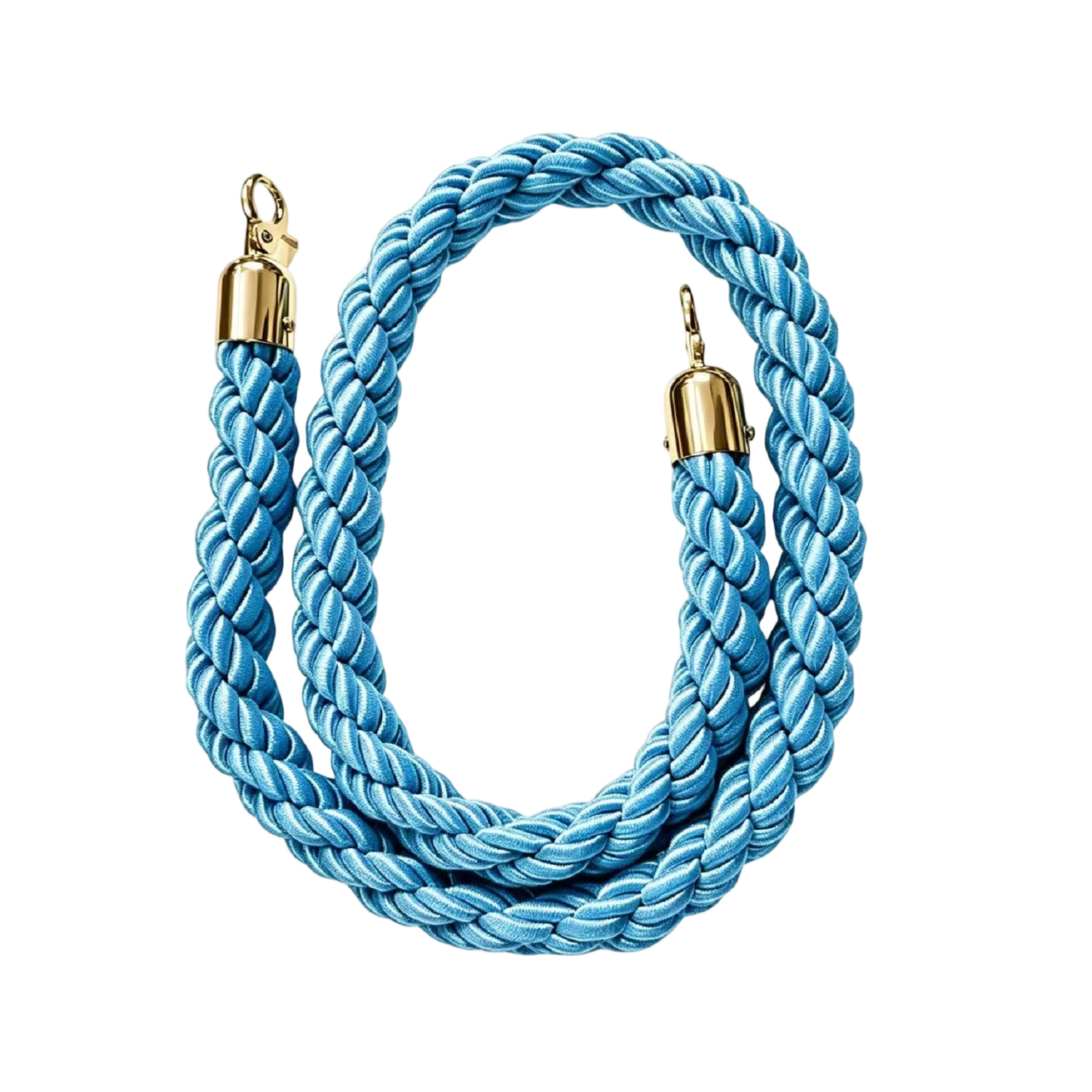 Light blue  Twisted  Rope For Crowd Control Hanging Railing Red Carpet Queue Barrier Stanchion　Barrier　Twisted Rope