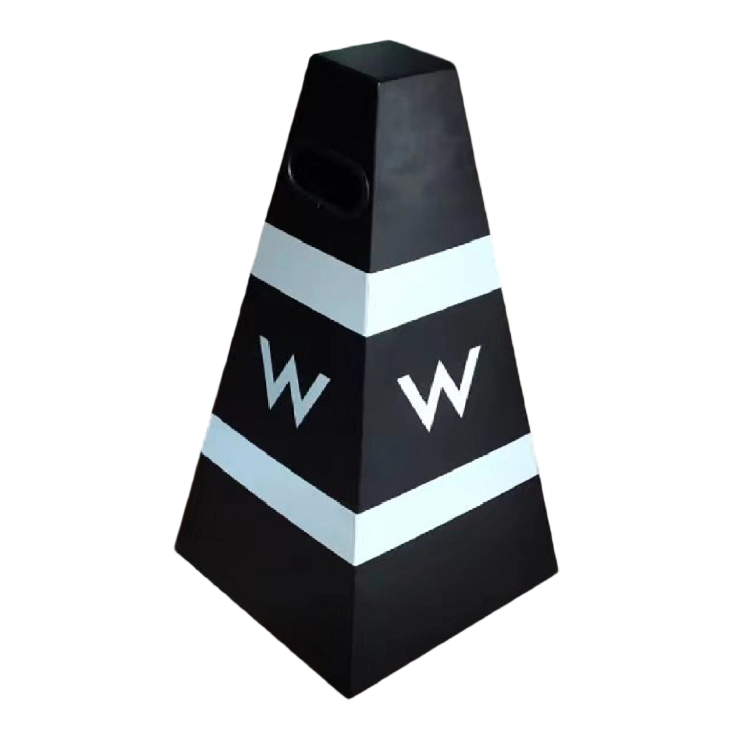 Stainless Steel Traffic Cone Bollard  Heavy Duty Square Pyramid Road Barrier with Custom Logo Option, Weatherproof Parking Safety Post for Commercial & Residential Use
