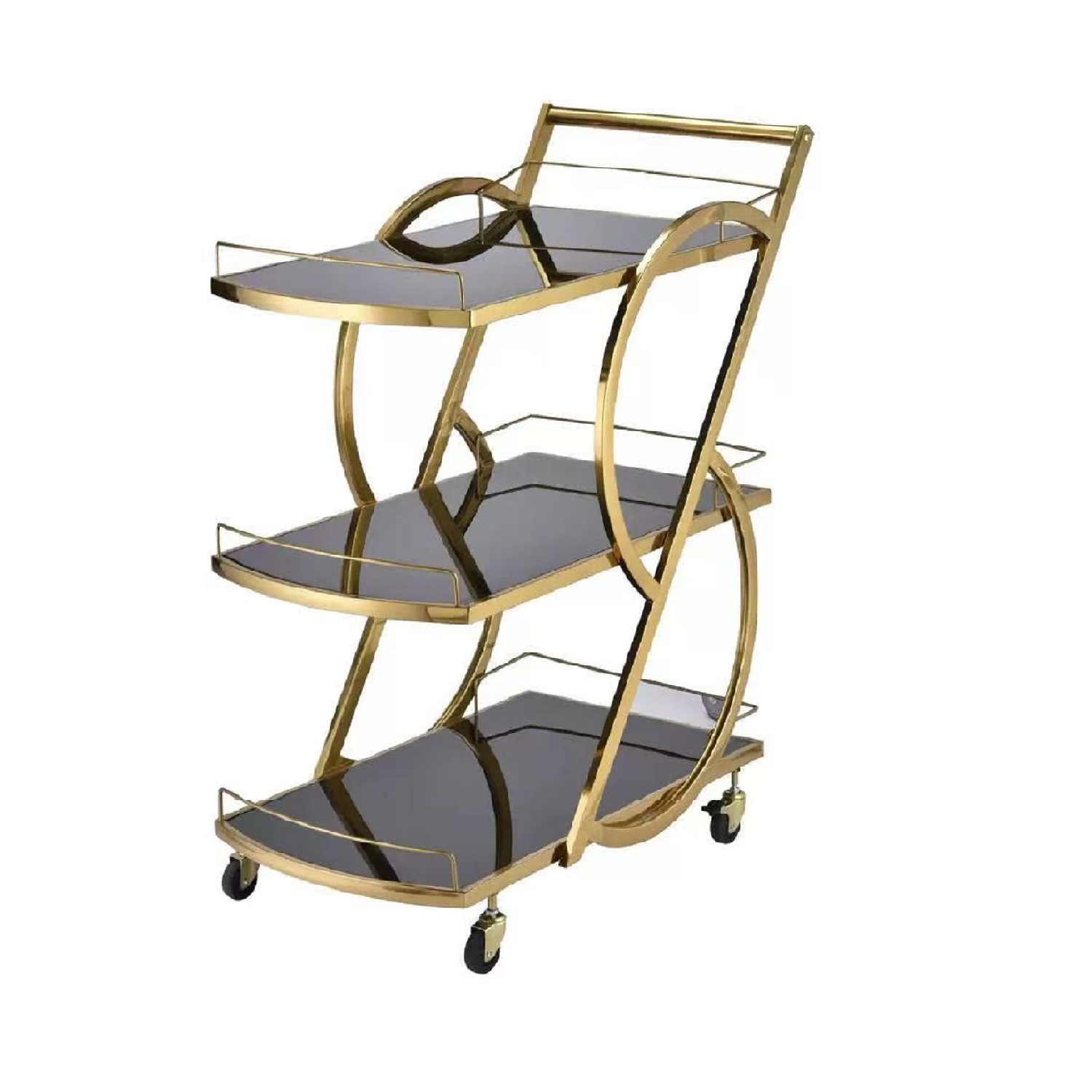 commercial-gold-stainless-steel-serving-trolley-hotel-food-beverage-cart.