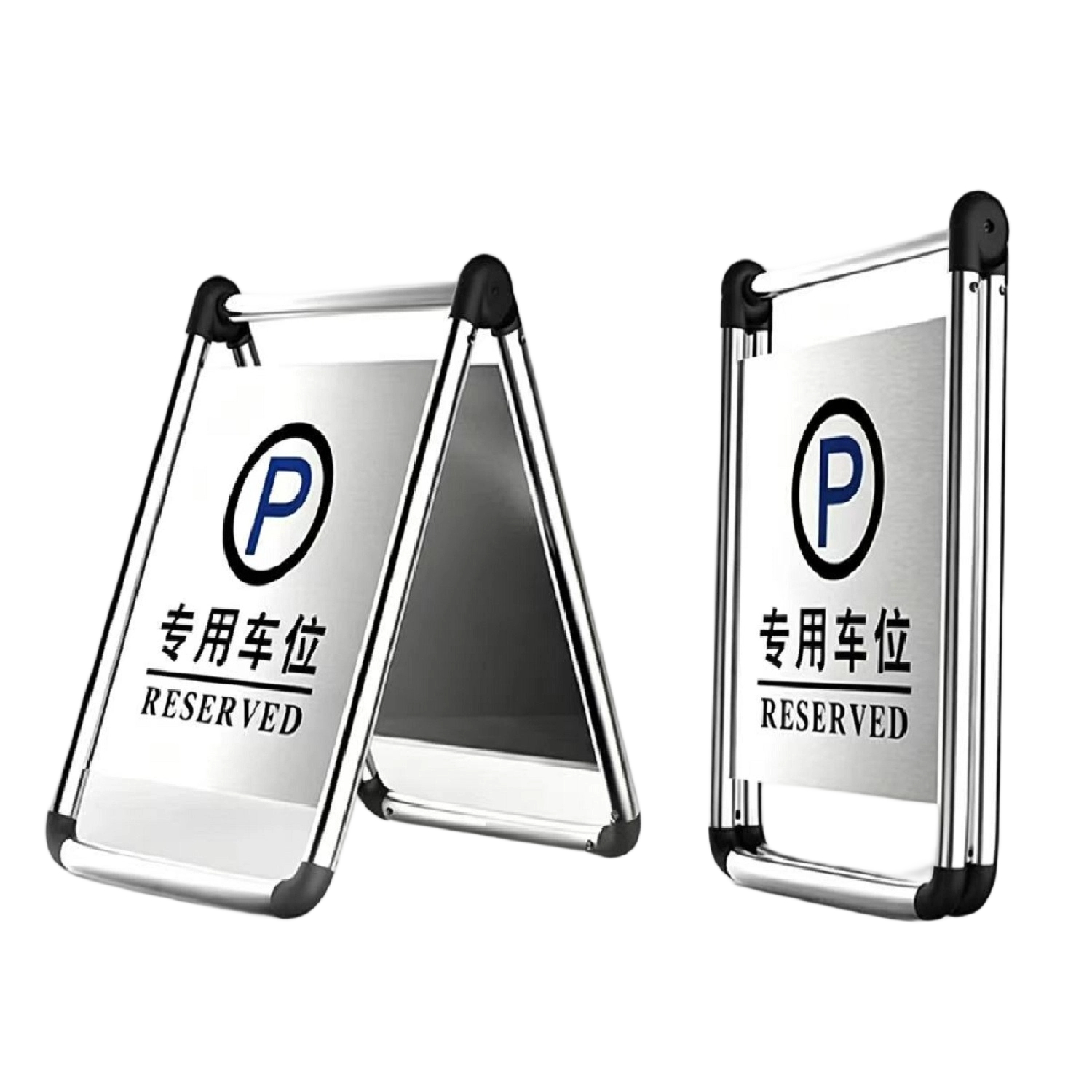 A Frame Warning Signs Parking Lot Signage   Mall Warning Sign  Stainless Steel No Parking Sign Stand