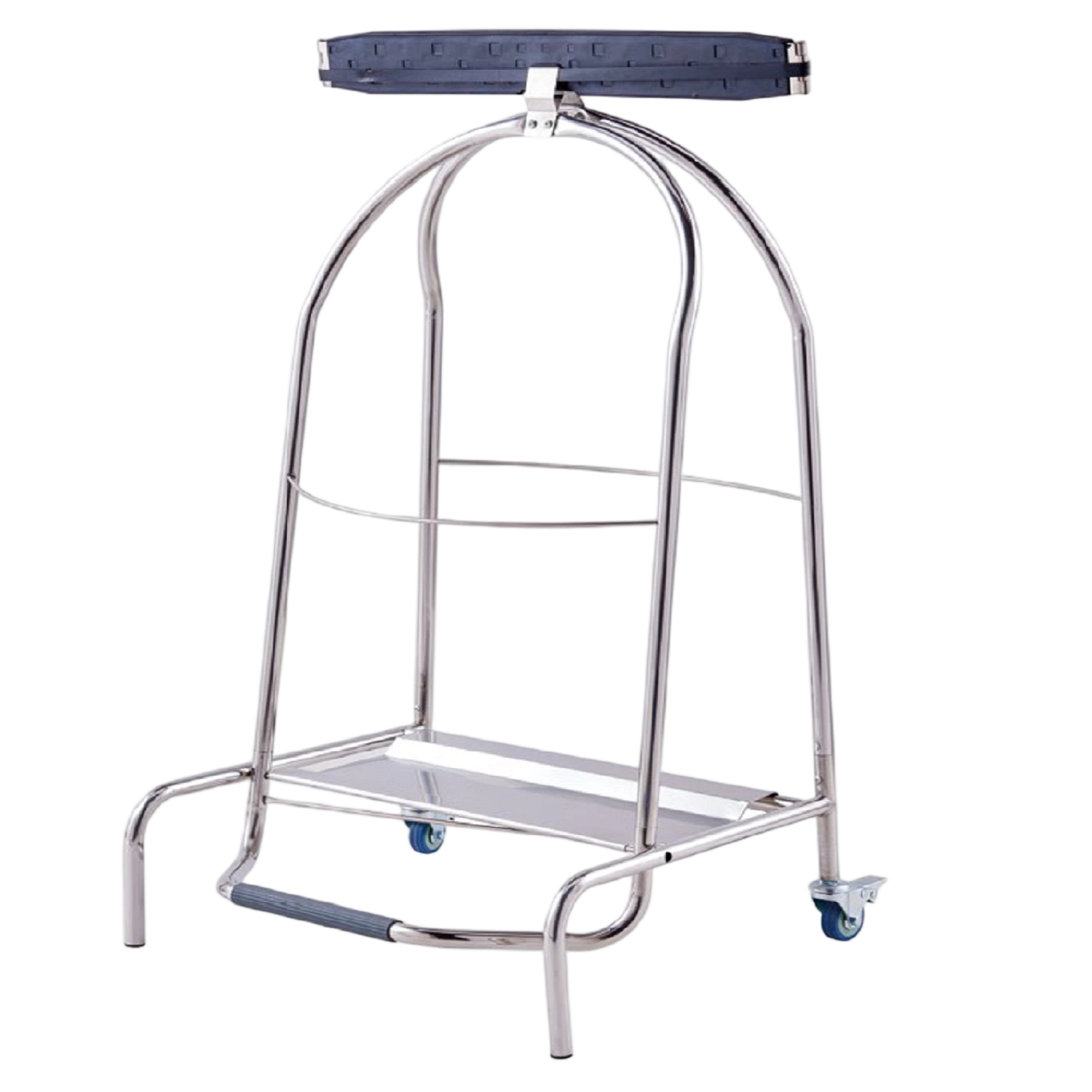 Heavy-Duty Foot Pedal Trash Bag Stand  Stainless Steel Foot-Operated Waste Bag Stand, Mobile Trash Bag Holder with Wheels & Pedal