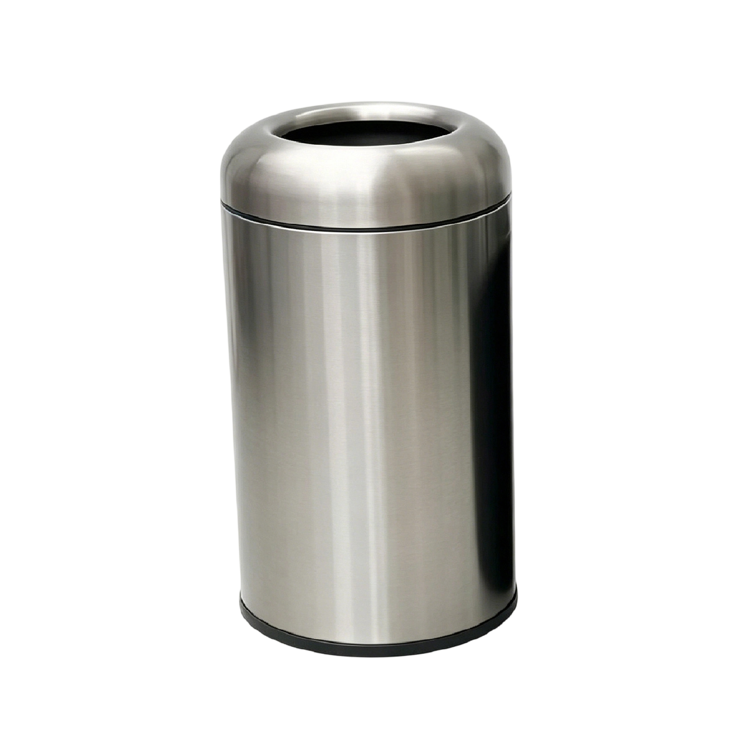Commercial Open-Top Stainless Steel Trash Can with Removable Plastic Inner Liner, Fingerprint-Resistant, Large Capacity Waste Bin for Hotel, Office, Lobby & Public Areas