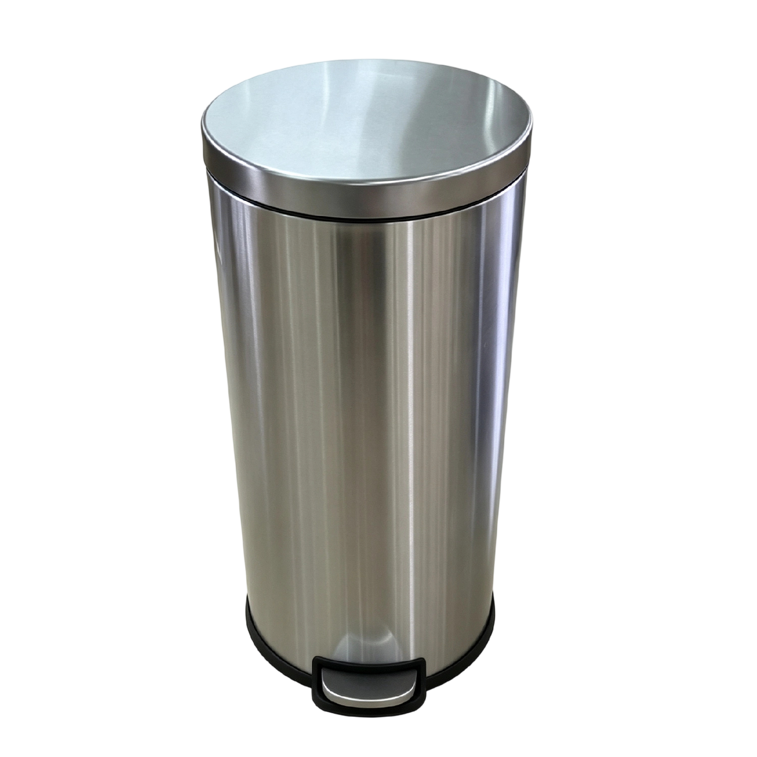 Semi-Circle Foot Pedal Stainless Steel Trash Can with Removable PP Inner Bucket, Silent Soft Close, Anti-Fingerprint Brushed Finish, Stay Open Lid,