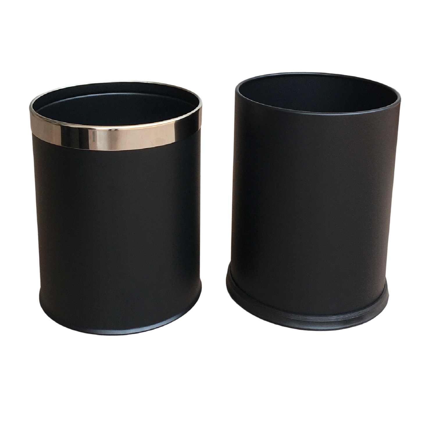 Double Layer ylindrical Hotel Room Trash Can | Round Waste Basket for Guest Room