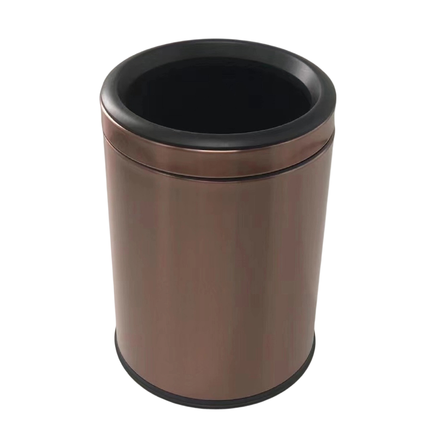 Round Hotel Room Bin | Stainless Steel Guest Room Waste Basket with PP Inner Bucket