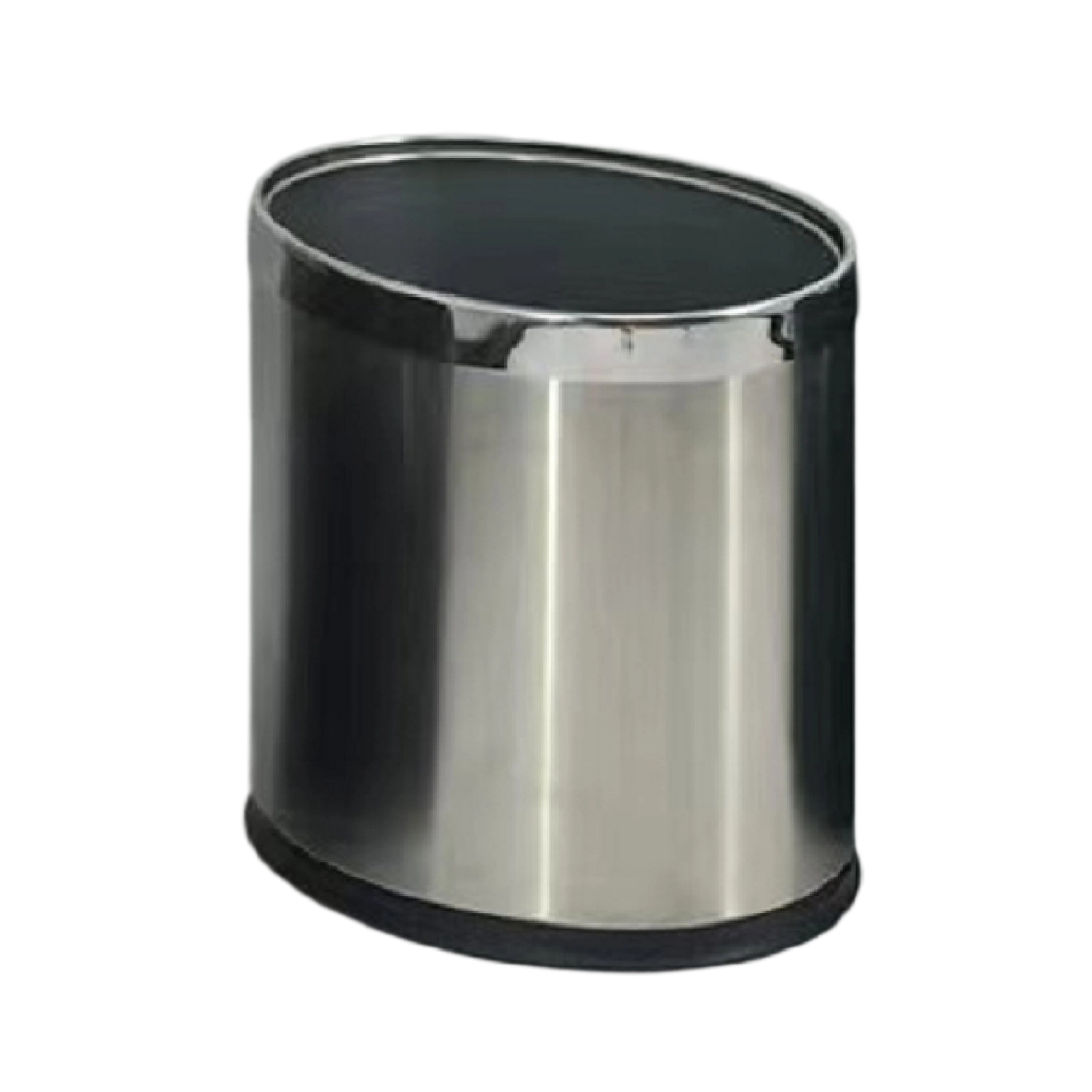 Double Wall Stainless Steel Cylindrical Waste Bin, Luxury Mirror Finish Waste Basket for Hotel Bathroom Bedroom Office
