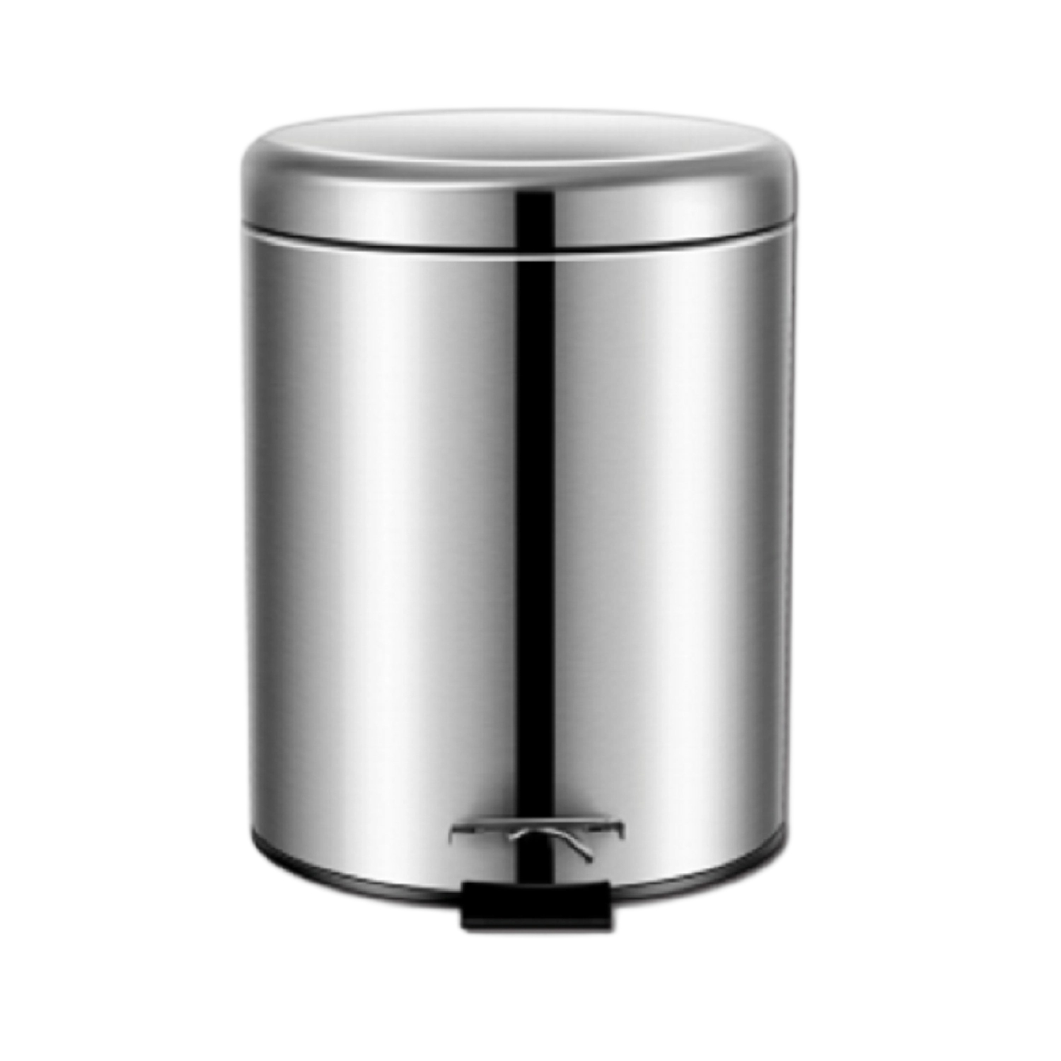 Semi-Circle Foot Pedal Stainless Steel Trash Can with Removable PP Inner Bucket, Silent Soft Close, Anti-Fingerprint Brushed Finish, Stay Open Lid, 3L/5L/8L/12L/20L/30L Waste Bin for Kitchen Bathroom Hotel Office