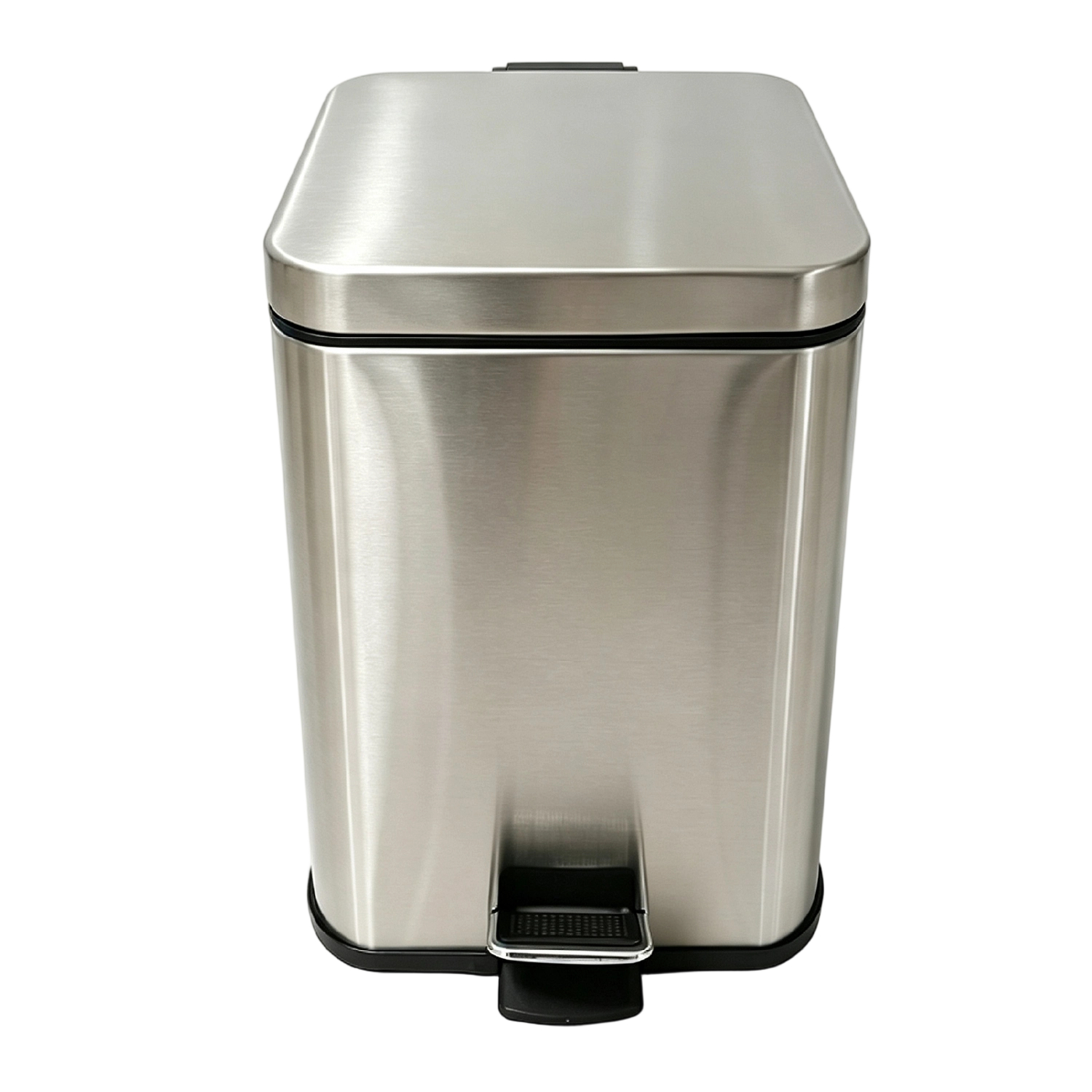 Stainless Steel Pedal Trash Can  6L Stainless Steel Soft Close Pedal Bin for Home Bathroom Kitchen   Square Pedal Garbage Can Trash Can / Garbage Can