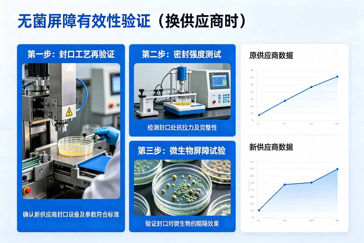 无菌屏障有效性验证｜换供应商时，三项验证怎么做？