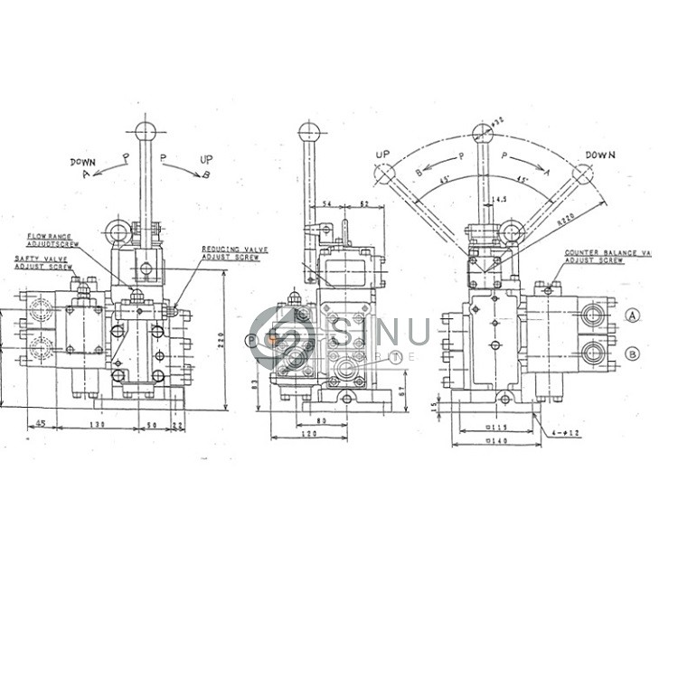 Hydraulic winch control valve modelMP4F065CPCS/DWG No H2311664
